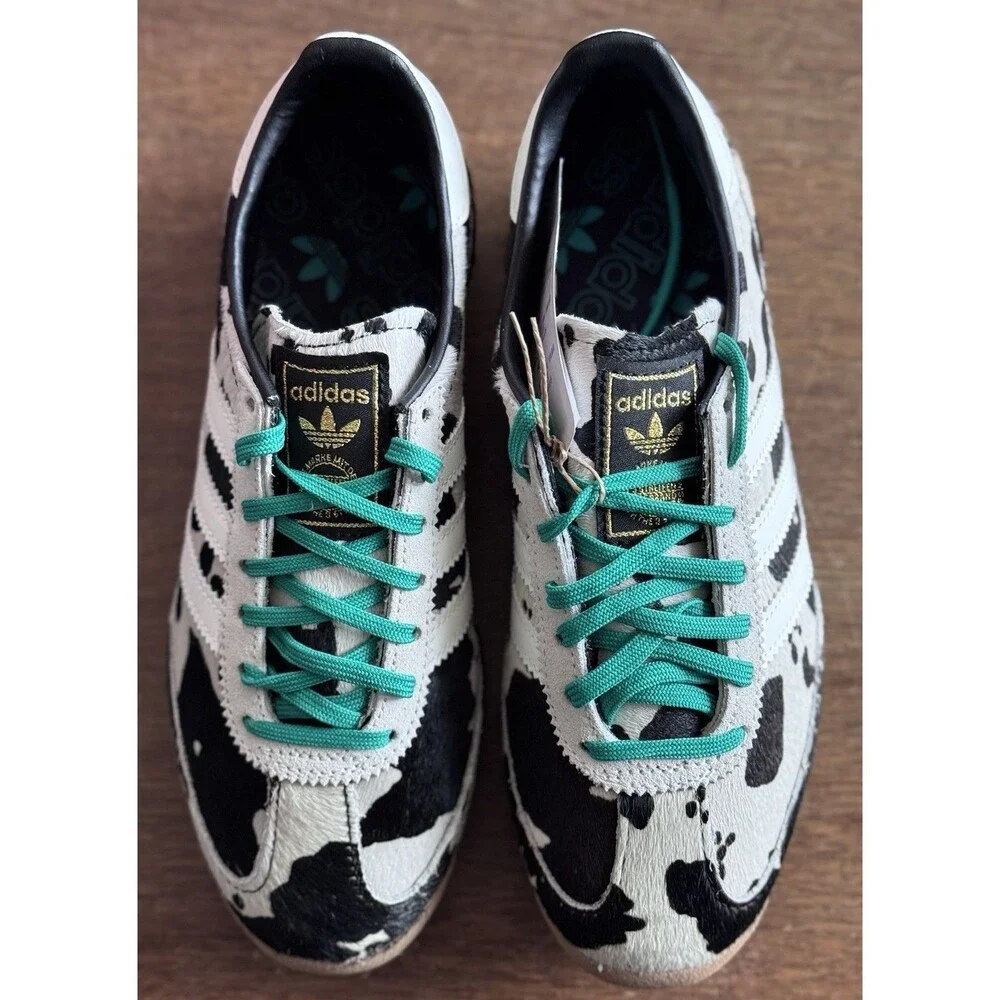 Women’s Size 5.5 adidas SL 72 OG Cow Print Green Black White JR1639 NIB
